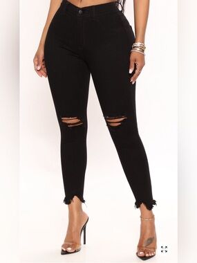 Fashion Nova High Waisted Ripped Jeans